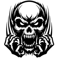 Gothic metal skull silhouette