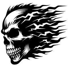 Gothic metal skull silhouette