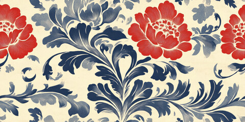Fototapeta premium Retro style floral texture art background