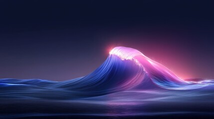 Abstract neon tidal wave background, symbolizing energy, flow, power, transformation, and nature.