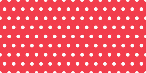 polka dot seamless pattern, white and red background.