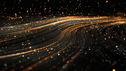 Obraz premium Abstract background with glowing lines and particles.