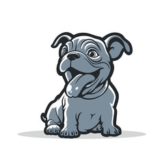 Cute Bulldog Pup Full Body Mascot Design
