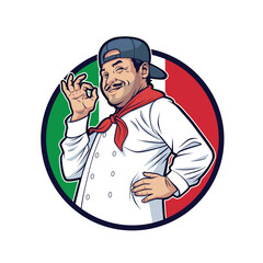 Pizza Cheef Mascot Design for Pizzeria