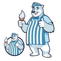 Polar Bear Mascot Design for Ice Cream Shop