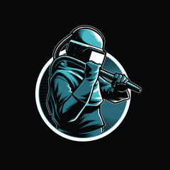 Mascot Design of a Sandblasting Worker