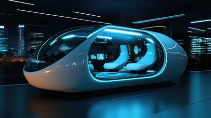 Futuristic Self-Driving Pod