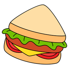 sandwich with cheese and vegetables