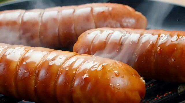 Indulge captivating visual sa ges sizzling cook each crackle pop enhancing rich flavors igniting taste buds delicious 4K food concept video sa ge protein macro footage texture closeup slow