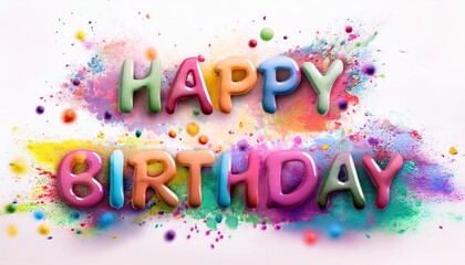 Colorful Happy Birthday Message with Sprinkles