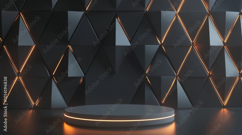 Aufkleber modern 3d podium in empty space with framed background