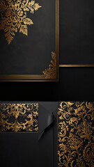 Luxury Christmas decor with black matte and gold accents, creating a refined festive look