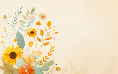 Retro style floral texture art background