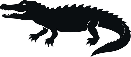 Bold Silhouette of a Crocodile