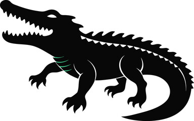 Fototapeta premium Bold Silhouette of a Crocodile