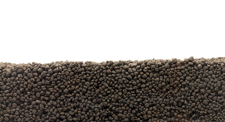 Granular aquarium soil texture background with copy space.