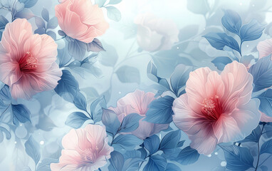 Retro style floral texture art background