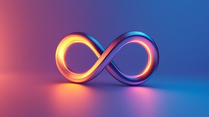 A glowing infinity symbol on a blue and purple gradient background.