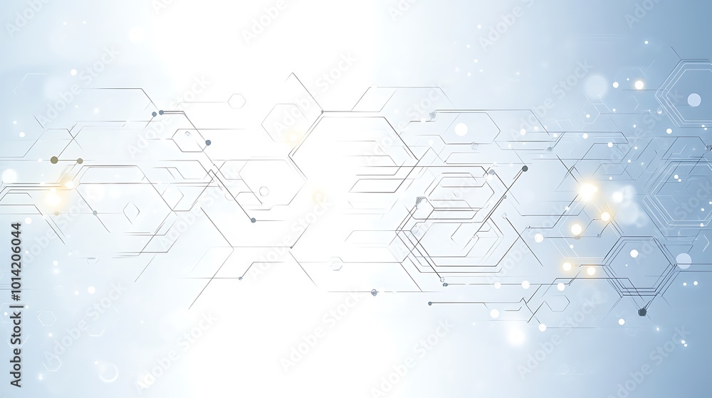 Aufkleber abstract digital background with lines and circles in grey and white color.