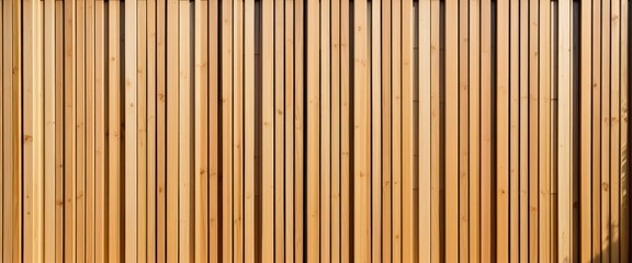 Wall Made of Wood with Vertical Slats and Maple Pattern Texture