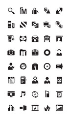black and white icons set. Generative Ai 