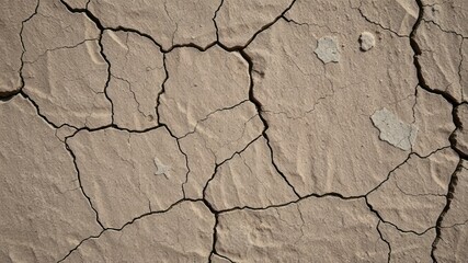 Fototapeta premium Weathered stone surface features worn, grayish-brown hue, elaborate network of fine cracks and fissures, rugged
