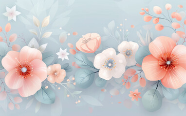 Retro style floral texture art background