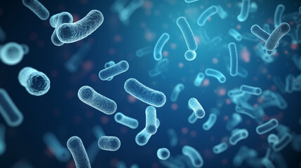 bacteria and cells and viruses under laboratory microscope