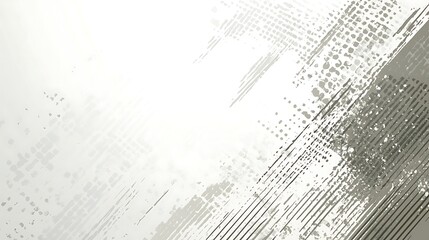 Obraz premium Abstract background with gray and white diagonal lines and dots, creating a textured and modern effect.