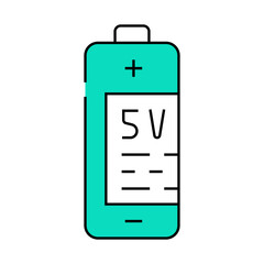 sv battery line icon vector. sv battery sign. isolated symbol illustration