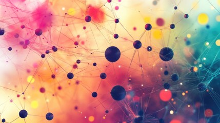 Network flat design top view theme information technology water color vivid