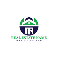 Green and Blue Real Estate Branding Logo