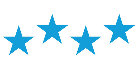 5 star blue color align effect, star icon vector