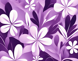 Fototapeta premium Purple soft abstract irregular simple flowers and leaves gilt background