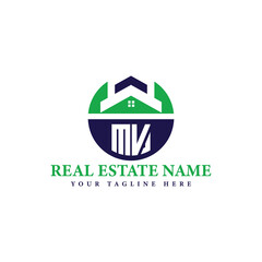 Green and Blue Real Estate Branding Logo