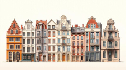 Fototapeta premium Historical Buildings, showcasing a series of beautifully preserved historical architecture from different eras, with copy space, World Architecture Day