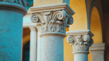 Architectural Elements, close-ups of unique architectural features like columns, arches, and facades, with copy space, World Architecture Day