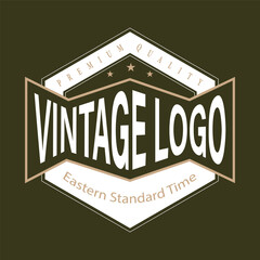 vintage logo design with stylist text and shape, vintage logo design, vintage brand identity logo design