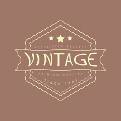 Vintage retro line vector stylist shape logo design, vintage star logo design