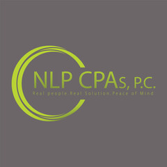NLP CPAs logo CPA letter Logo Design, Circle shape NLP CPA logo Design