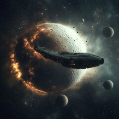 Obraz premium 달을 향한 비행