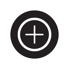 Add flat icon. Plus sign vector illustration.