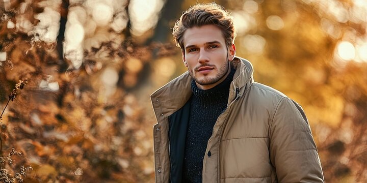 male model in fall jacket