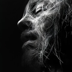 Close-Up Portrait of a Man with a Thoughtful Expression