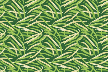 Naklejka premium Seamless pattern with french beans. Green bean vegetables background vector illustration.