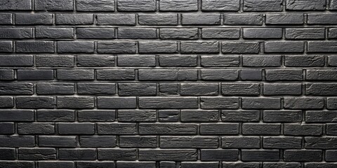 Obraz premium A close-up shot of a black brick wall, showcasing the intricate texture of the individual bricks, creating a sense of industrial chic and understated elegance.