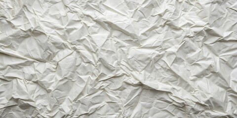 Fototapeta premium A Close-Up View of a Crumpled White Paper Surface, Exposing the Texture and Wrinkles of the Material
