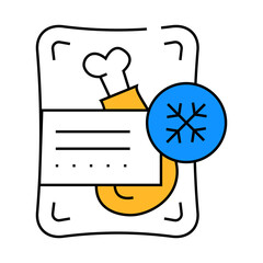 chicken meat frozen food line icon vector. chicken meat frozen food sign. isolated symbol illustration