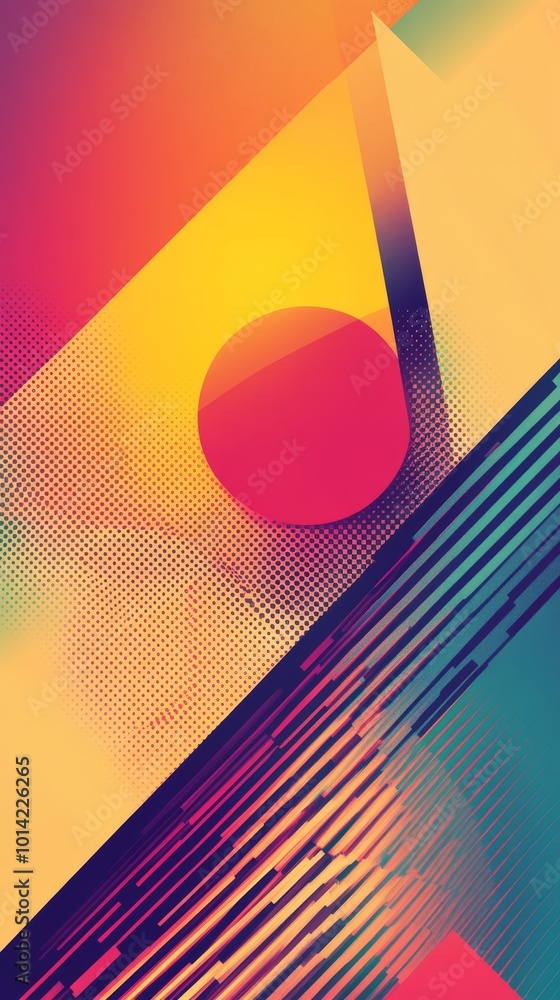 Poster vibrant abstract geometric pattern with bold colors