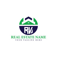 Green and Blue Real Estate Branding Logo